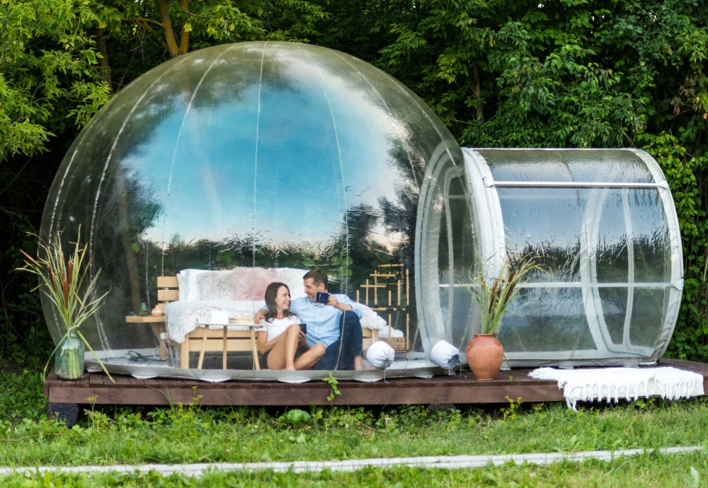 camping in bubble tent